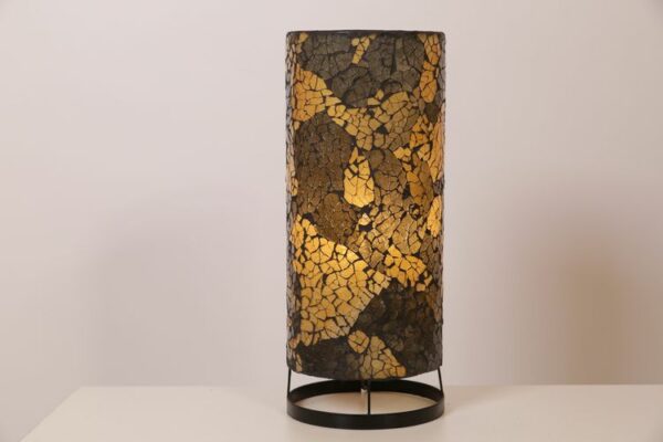 TL. Cilinder Glas Mozaiek Bruin/Goud 40 cm
