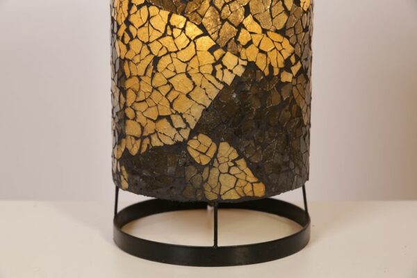 TL. Cilinder Glas Mozaiek Bruin/Goud 40 cm
